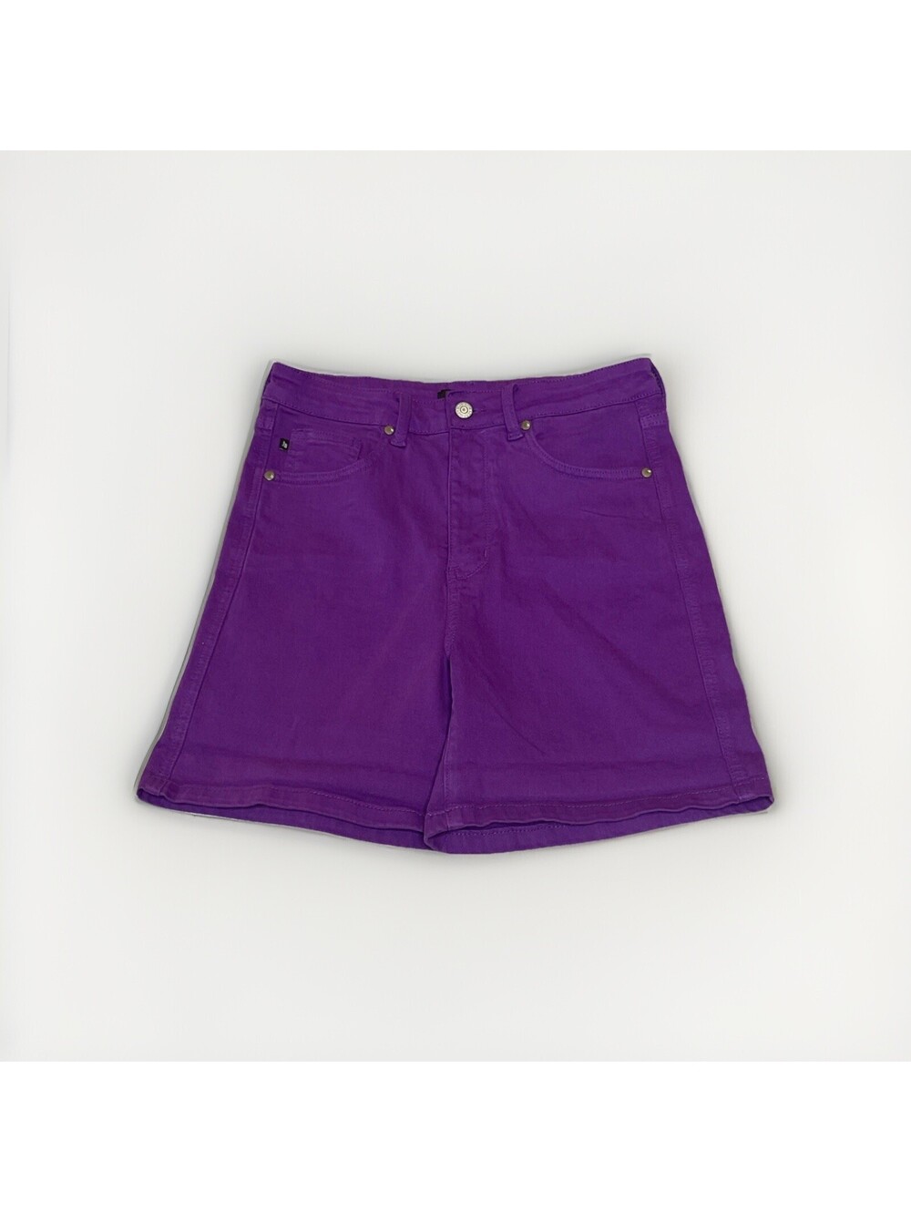 Judy Blue High Waist Tummy Control Garment Dyed Purple Shorts Women Large